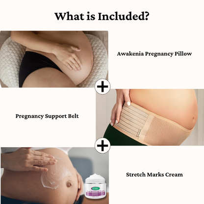 Ultimate Pregnancy Kit | Pregnancy Pillow + Belly Support Belt + Stretch Marks Cream